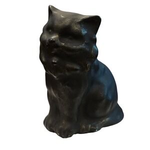 Vintage Black Cat Figurine Statue Decor, Solid Animal Collectible Decor